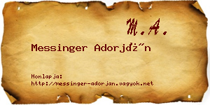 Messinger Adorján névjegykártya